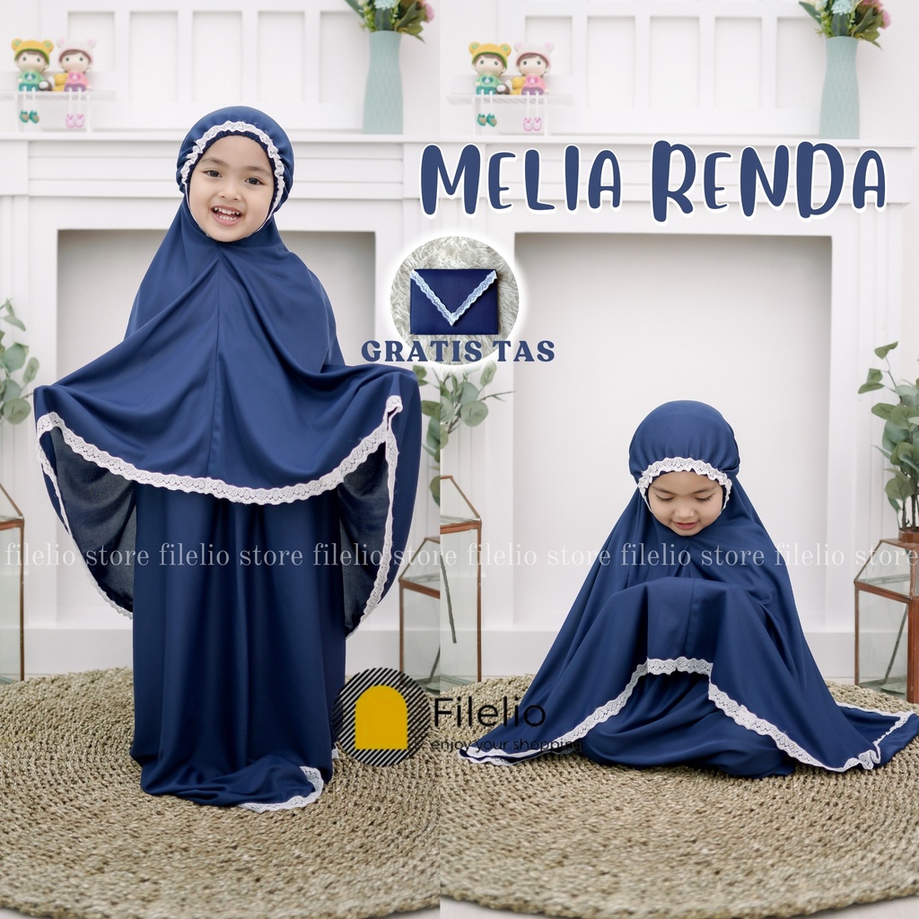 Mukenah Anak Melia Renda / Mukenah Anak Usia 5 - 8 Th / Mukena Anak Murah