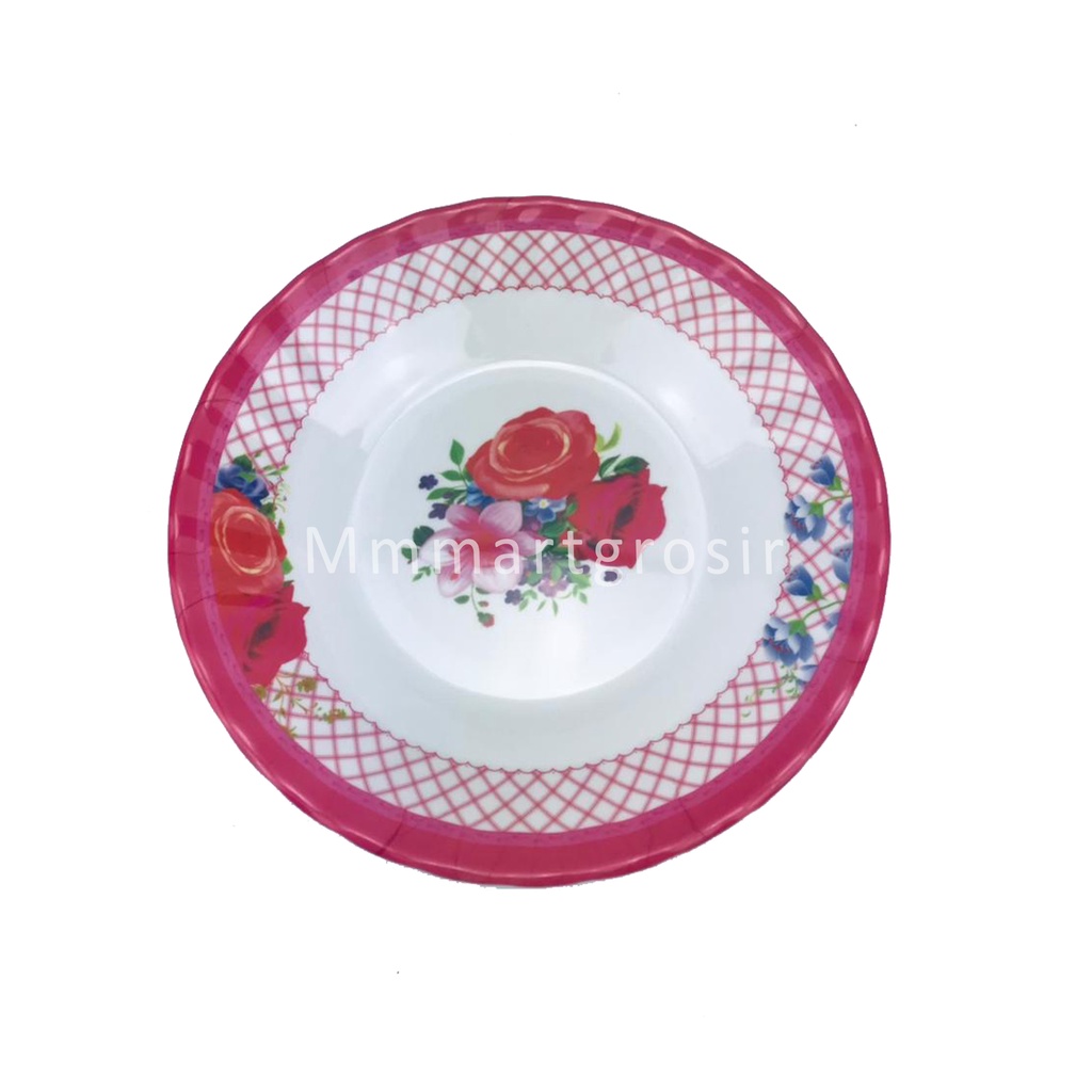 Piring Melamine / Piring Hugi / Piring Motif Bunga / Uk.23cm