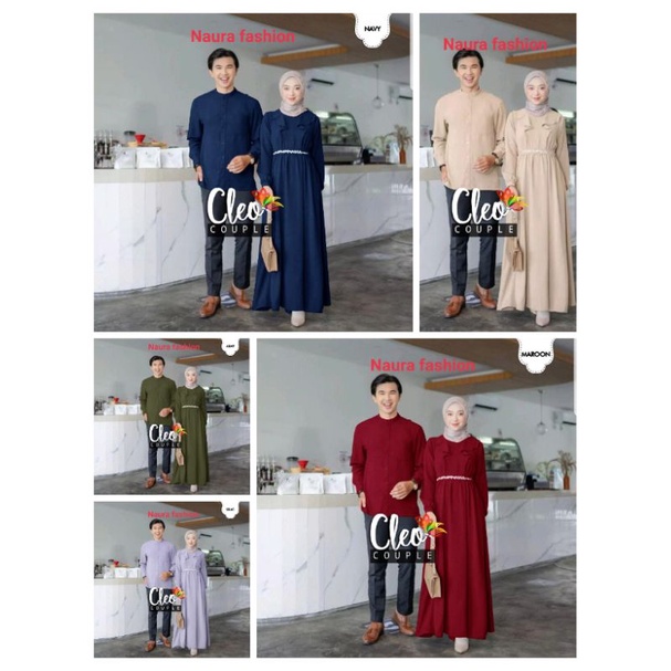 TERBARU(BISA COD)BAJU PASANGAN MUSLIM COUPLE CLEO / BAJU COUPLE FAMILLI / PASANGAN PRIA WANITA / BAJ