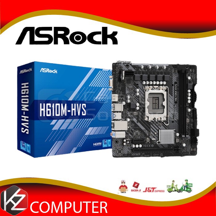 Motherboard ASROCK H610M-HVS (LGA1700, H410, DDR4, USB3.2, SATA3) Garansi Resmi