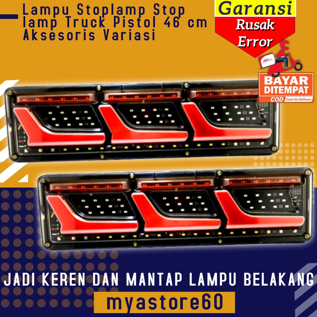 Lampu Stop lamp Stoplamp Aksesoris Variasi Lampu Belakang Lampu Atas Bamper Bumper Mobil Truk Truck Mobil Besar Mitsubishi Hino Tata Volvo UD Toyota Isuzu Kipas Dan Lain Lain Universal 12/24 Volt 46 cm