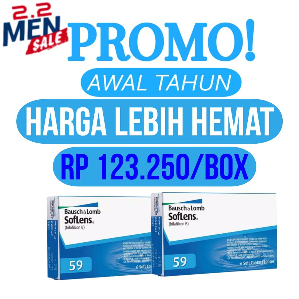 Bausch and lomb 59 softlens bening bulanan transparan ready minus mata sensitif