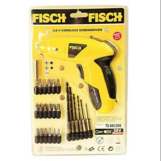 FISCH CORDLESS SCREWDRIVER 3.6V BOR BATERAI