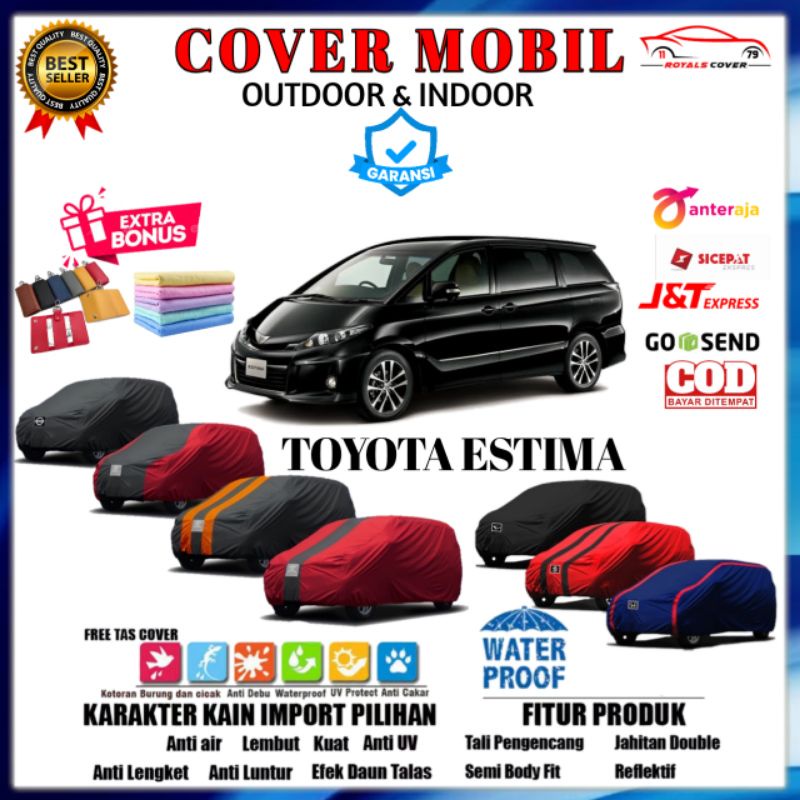 Body Cover Mobil Estima, Sarung Mobil Toyota Estima 2013, 2014, 2015, 2016, 2017, 2018, 2019, 2020, 2021 / Selimut Mantol Pelindung Kerudung Jas Penutup Mantel Mobil Toyota ESTIMA Outdoor Waterproof Anti Air