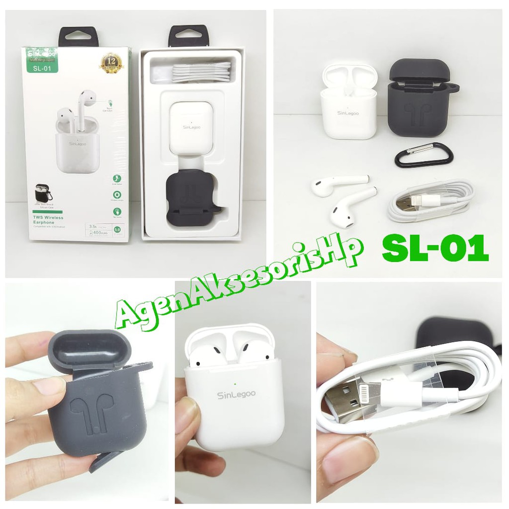 SINLEGOO SL-01 TWS Wireless Earphone Touch Operation BT 5.0 with Silicon Case GARANSI 1 TAHUN