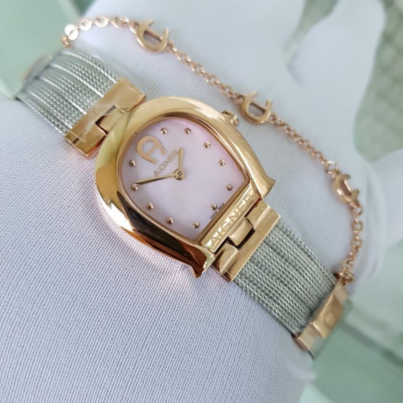 Jam Tangan Wanita Aigner Cremona Japan Quartz All Steel 28mm Include Box Original & Paper Bag