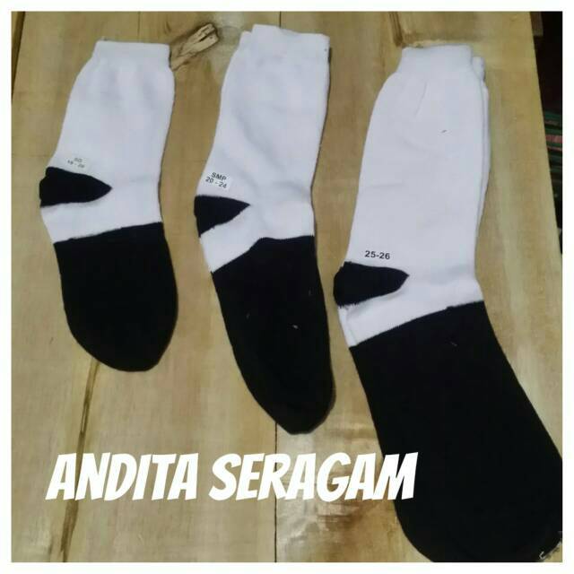Kaos Kaki SD SMP SMA Hitam Putih