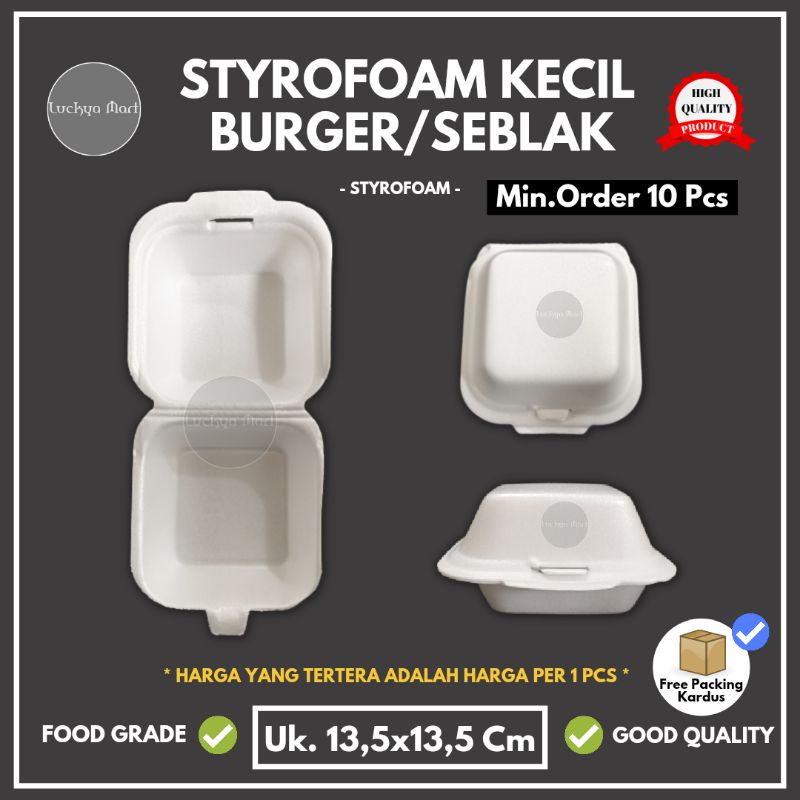 Styrofoam burger seblak / sterofoam kecil / stereofoam burger / foam makanan / foam kecil / gabus bu