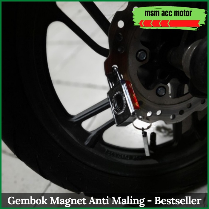 Gembok Magnet Anti Maling Untuk Motor, Pagar Rumah, Toko, Gudang dll