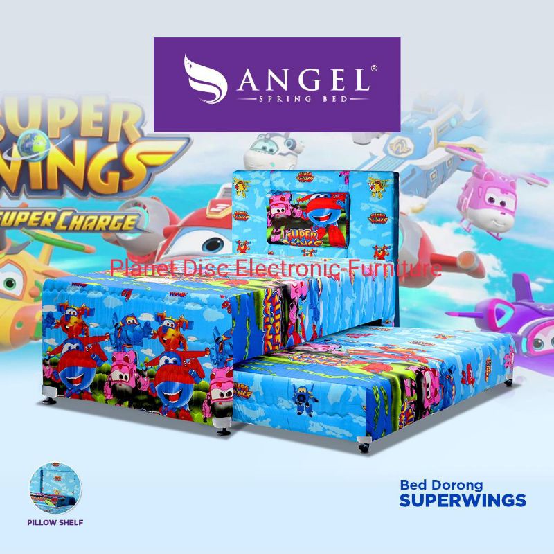 Bed Dorong Angel 4kaki Springbed anak anak Tempat tidur sorong