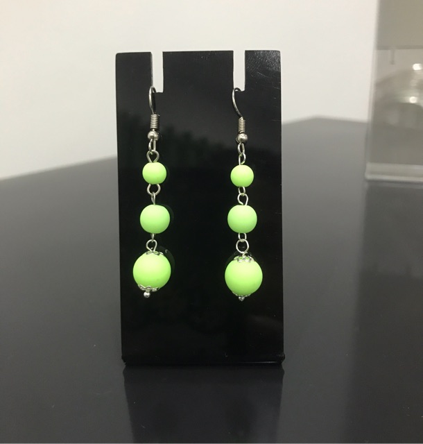 Anting panjang tassel jurai import cantik murah perhiasan E05 yellow green