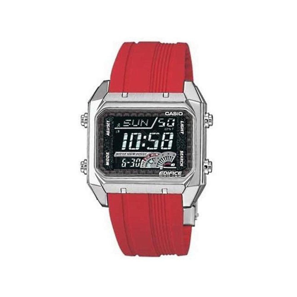 Casio Edifice Digital Jam Tangan Pria Karet Merah EFD 1000 4 Original Murah