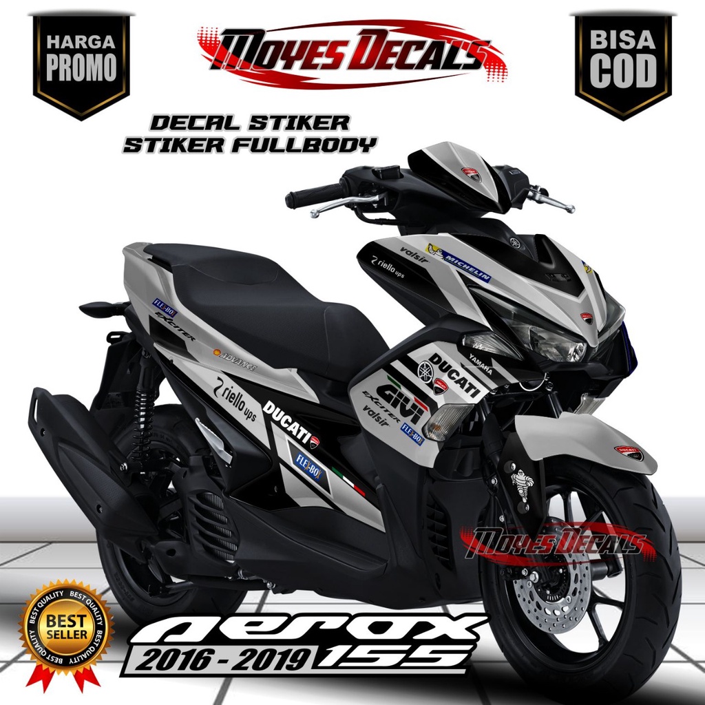 Decal Stiker striping AEROX 155 motif ducati Full body variasi-Decal Aerox 155 VV  GIVI