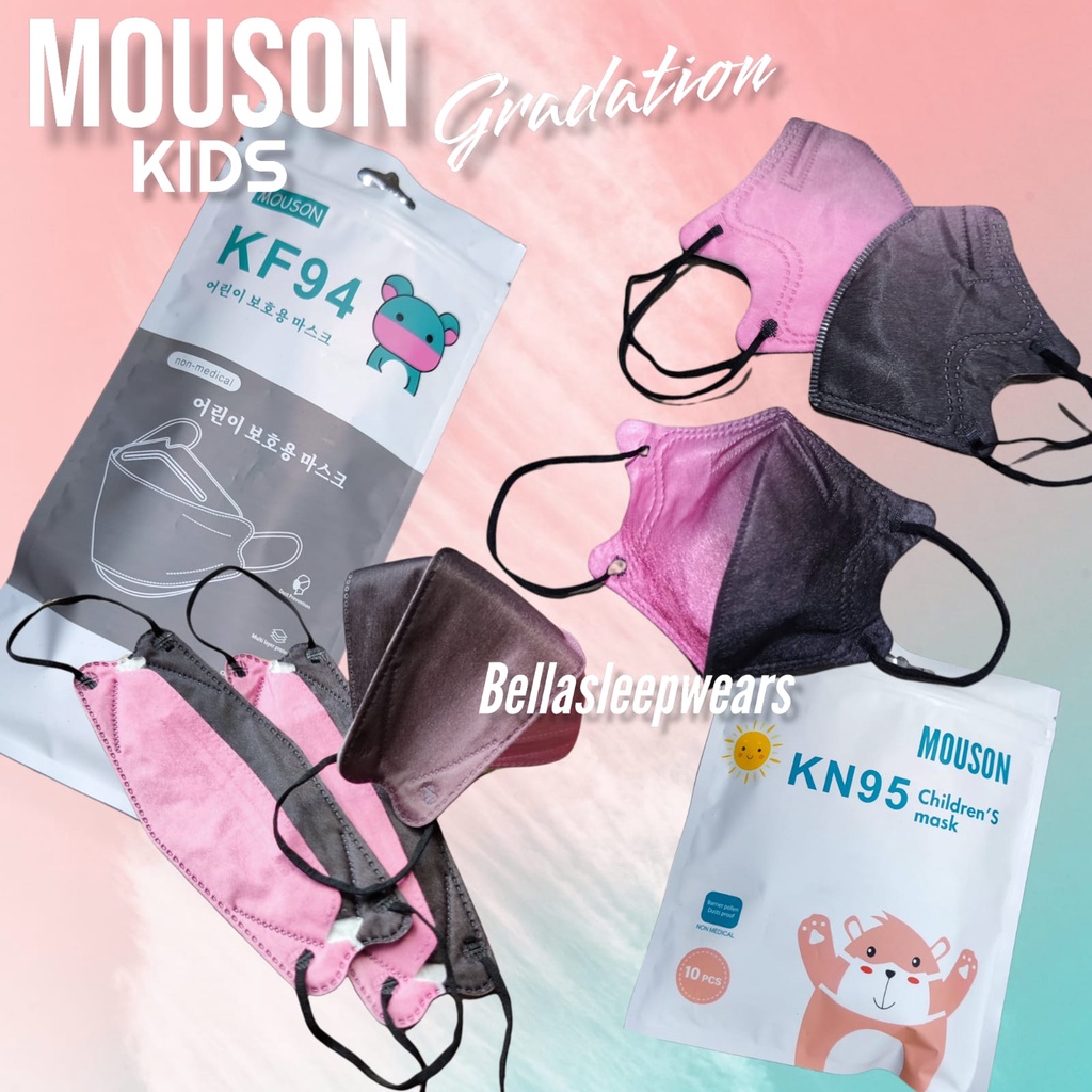 KIDS KN95 MOUSON GRADATION - MASKER KN95 KF94 ANAK MOUSON GRADASI 4PLY ORIGINAL