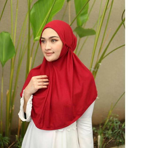 ✷ hijab instan bergo aisyah size M bahan kaos ♫