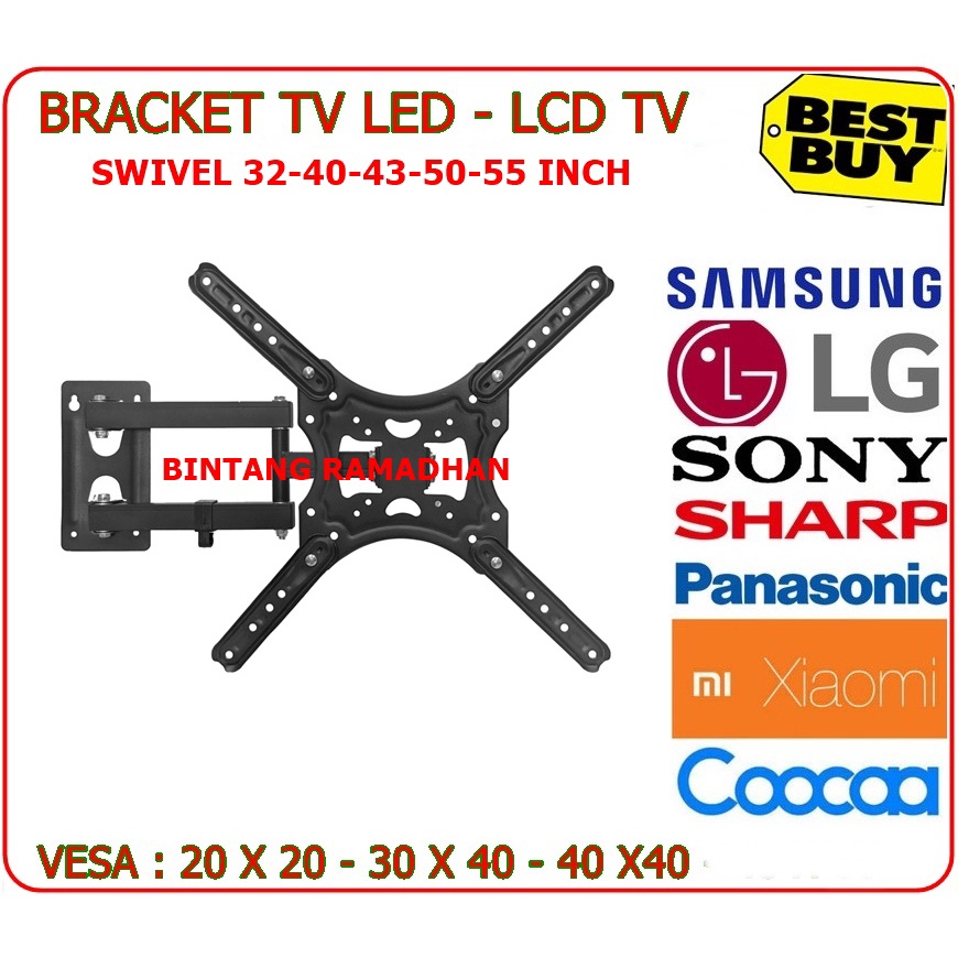 BRACKET TV SWIVEL 32-43-50-55 INCH - BRACKET TV LED 32-55 INCH SWIVEL