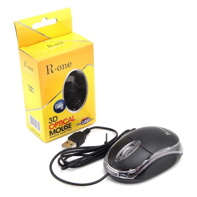 MOUSE USB MURAH BERKUALITAS R-ONE HITAM OPTIC 3D LAPTOP / NOTEBOOK / KOMPUTER M101 RESOLUSI 1000 DPI