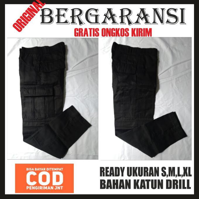Celana Alpin Alvin Alpina Hitam Punk Cargo Panjang Pria Original Murah - S - Obral Harga 