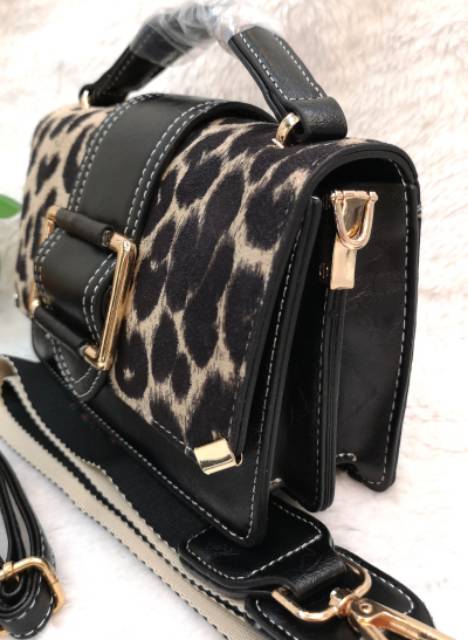 Tas boombag fashion 2 seliting depan/ TAS SELEMPANG 1133 Leopard exotik leopard skin with handle tas Fashion