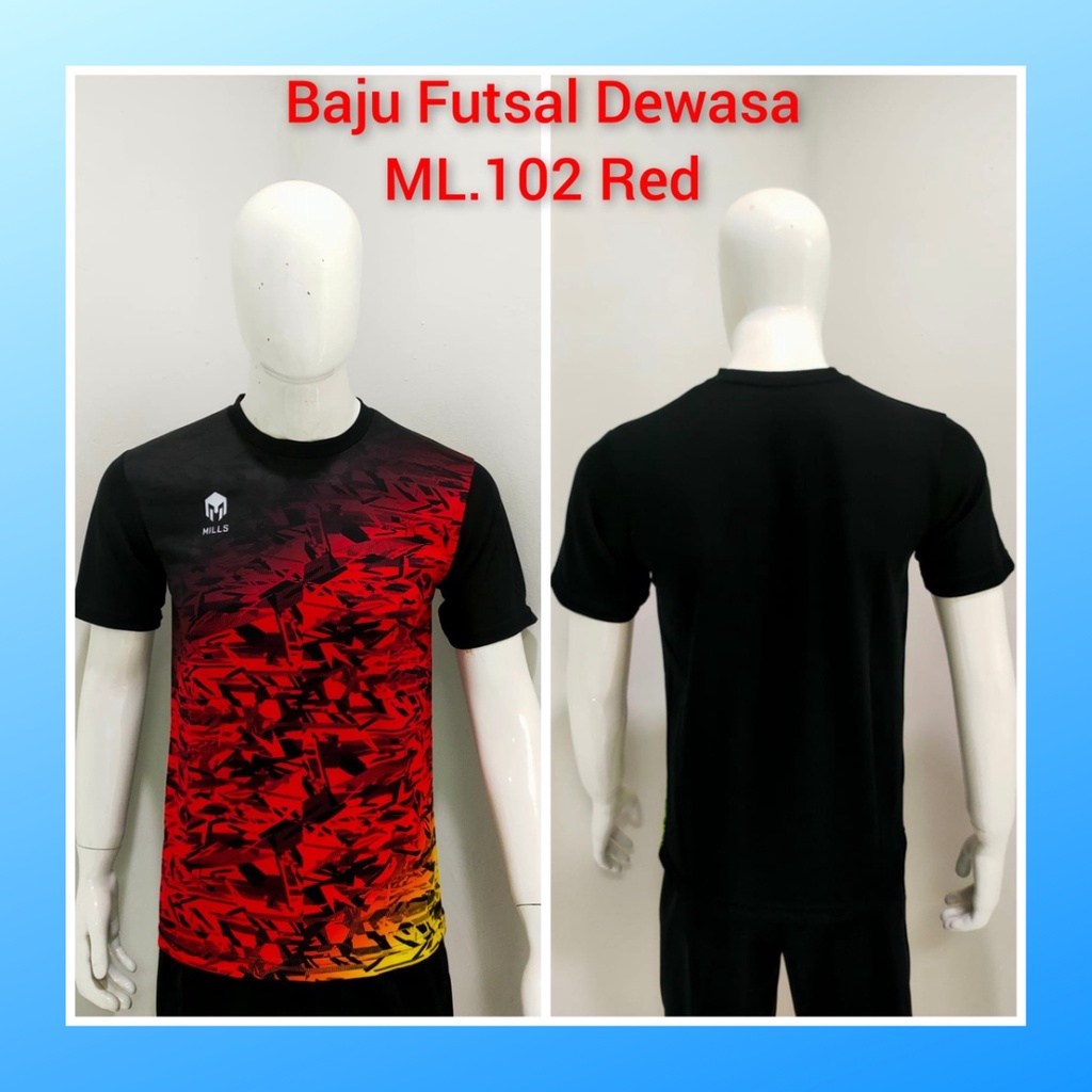 jersey futsal pria kaos sepak bola club baju atasan wanita dewasa t-shirt seragam custom jersy outfit klub olahraga gym kostum jogging jarsey soccer pakaian fitness oblong sports suit apparel ML102 merah