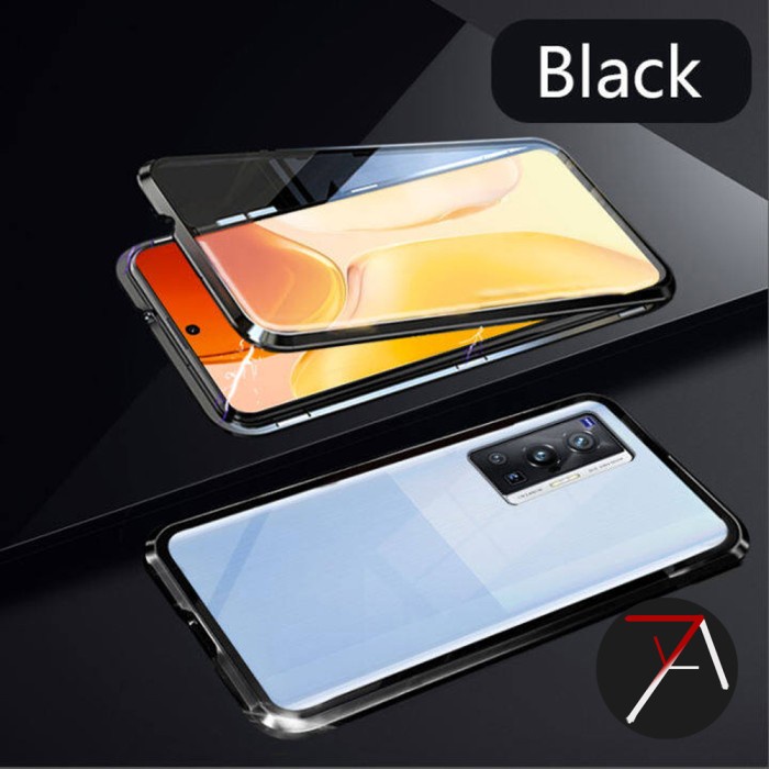 PREMIUM CASE Vivo X70 Pro X70Pro Double Side Glass Magnetic  Metal Cover Depan - Putih CASING COVER