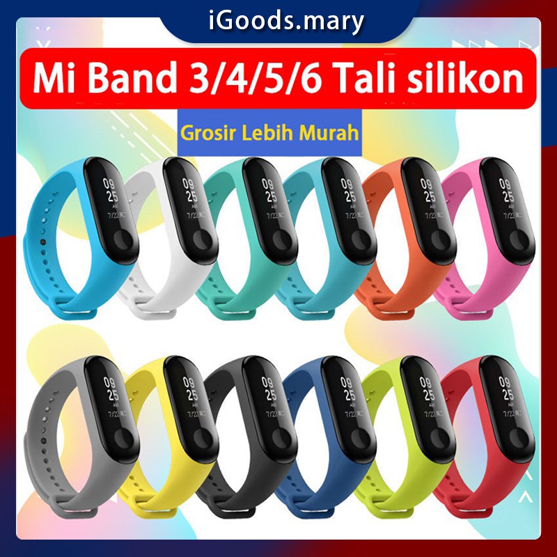 Xiaomi Miband 3/4 Strap Mi Band 5/6 Silikon Karet Replacement Band Strap MULTI COLOR