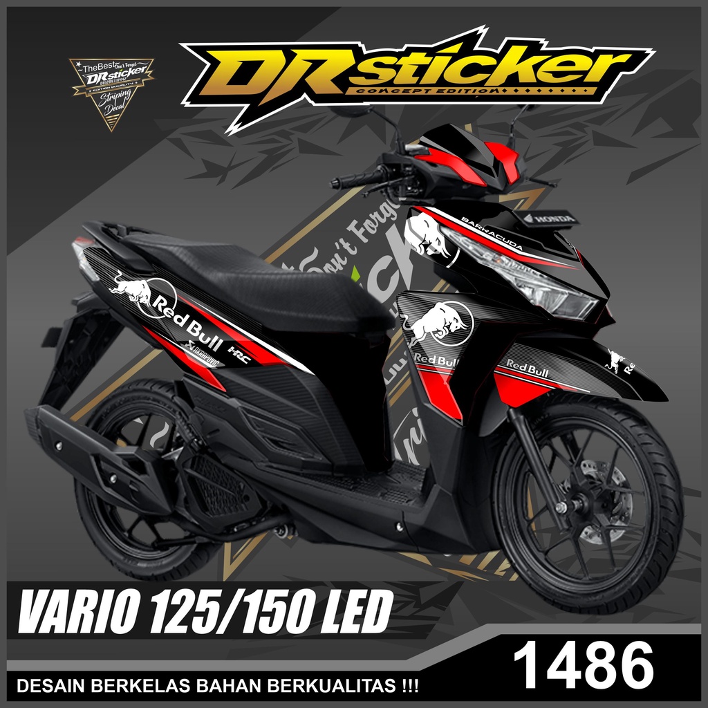 Dekal Sticker VARIO 125/150 LED Full Body Stiker Skotlet VARIO Desain Red Bull Stiker full body VARI