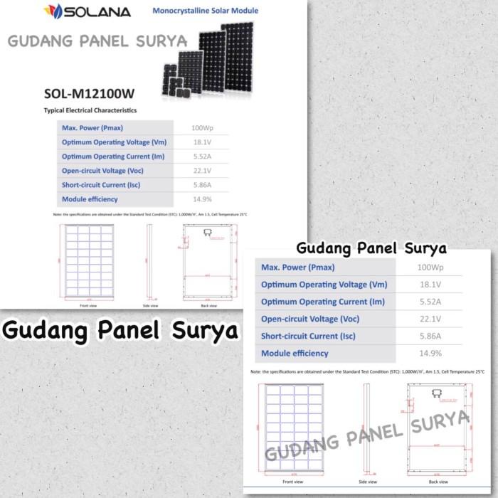 Panel Surya Solar Panel Solarcell SOLANA MONO 100WP 100 WP