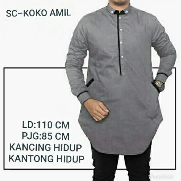 Baju Koko Kemeja Pria Lengan Panjang Dewasa Terbaru Gamis Cowok Terbaru 2022 Laki2 Amil