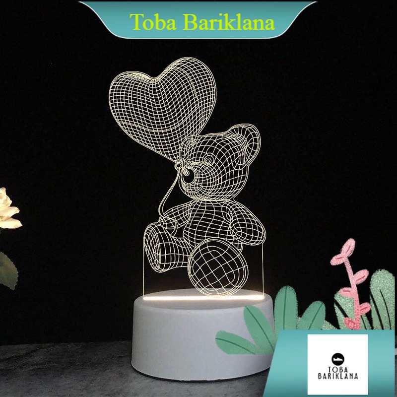 Lampu Hias Akrilik 3D Lampu Tidur Boneka