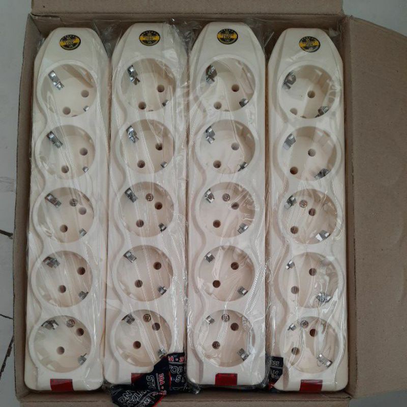 terminal stop kontak 5 lubang kuningan tempel