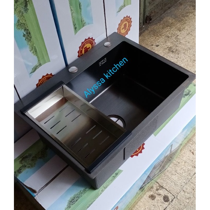 Kitchen sink INOBE 6045 BLACK "ORIGINAL" / kitchen sink inobe 6045 hitam
