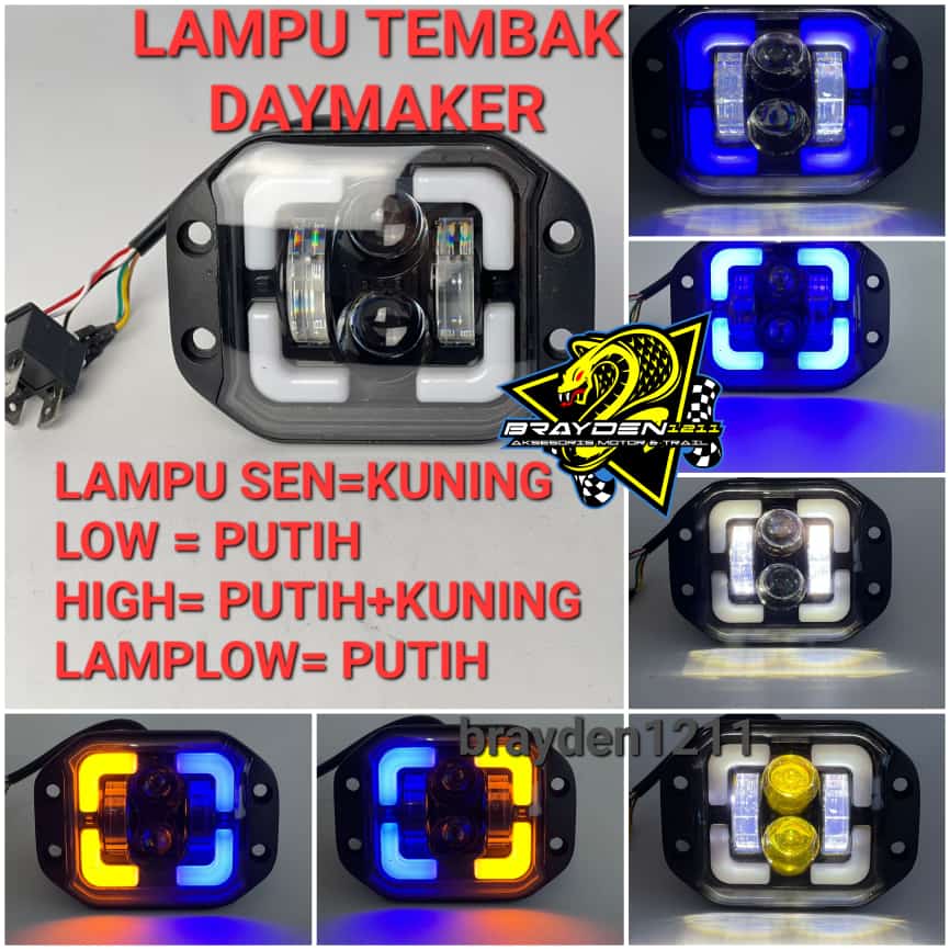 Lampu Depan Daymaker Reflektor KLX KTM CRF dtracker wr155 gtx trail / lampu tembak daymaker