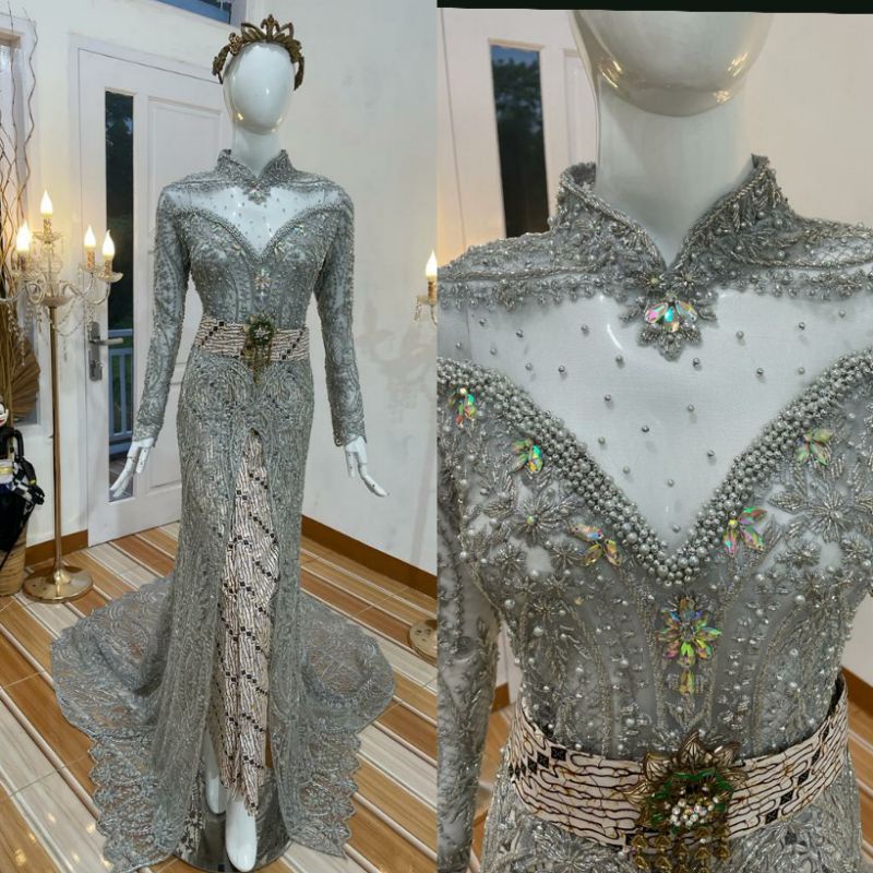 TERBARU//KEBAYA MEWAH BEREKOR MODERN//GAUN PENGANTIN TERBARU