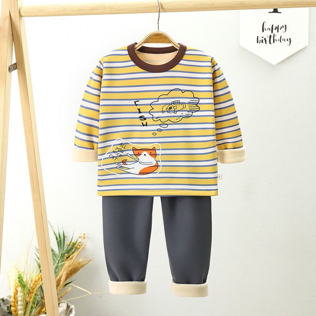 Setelan Piyama Lengan Panjang Anak Premium Tebal / Baju Tidur Anak Import / COD