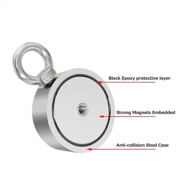 Strong Neodymium Magnet Model Hook Bulat 48mm 80KG - LNM48-3