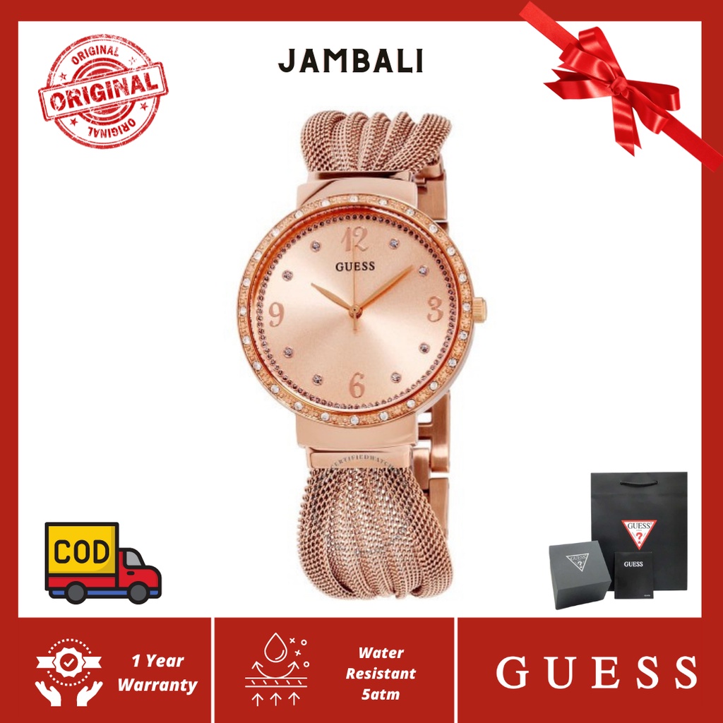 Jam Tangan Wanita Guess W1083L3 Original rantai rosegold
