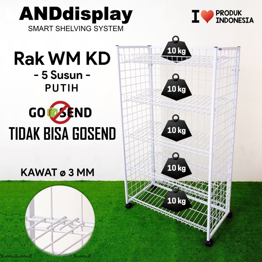 RAK WM KD 5SSN T.150CM PUTIH KERANJANG ROTI TEMPAT SNACK SERBAGUNA ANDDISPLAY