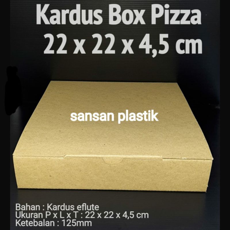 Kardus box pizza 22 x 22 x 4,5 cm / box pizza 22cm
