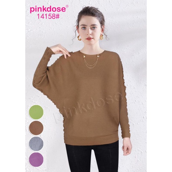 rajut Batwing pinkdose