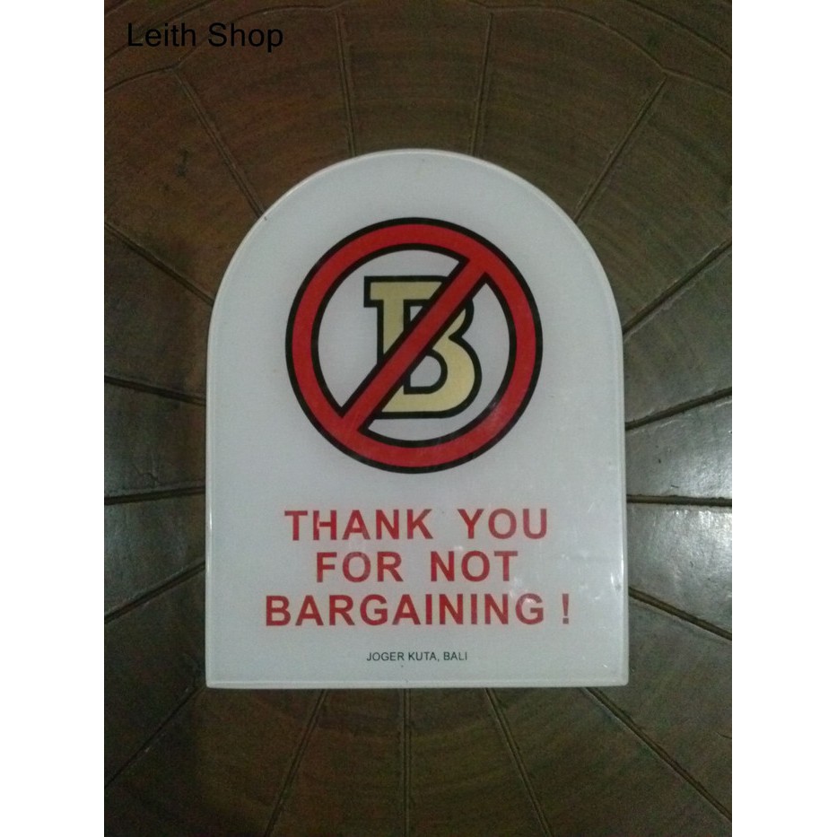 Joger Bali Sign Plate Dilarang Menawar 2 Pajangan Asil Ori Oleh-Oleh