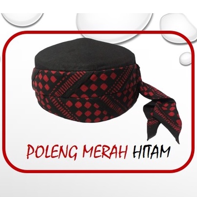 PECI BATIK JOGOKARIYAN MOTIF POLENG MERAH HITAM / Peci Batik Jogokaryan