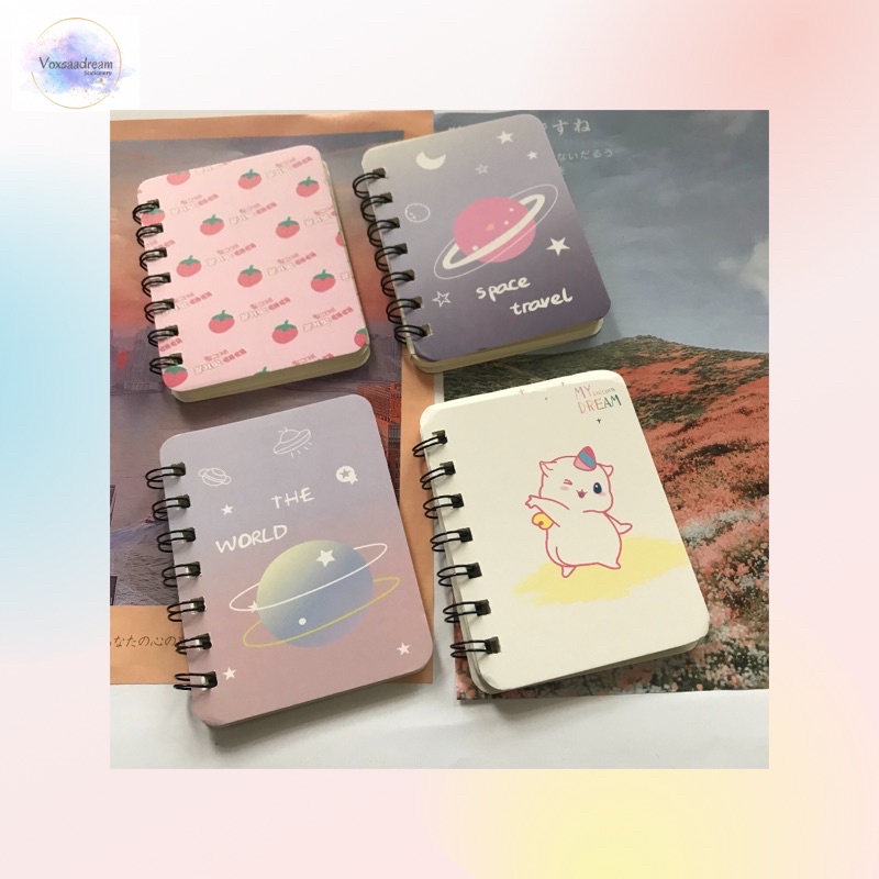 

Notebook Mini Buku Tulis Bergaris Kecil A6 Planet / Unicorn / Strawberry