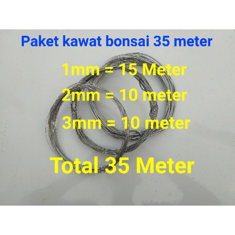 Paket hemat kawat bonsai 35 meter dapat 3 macam ukuran