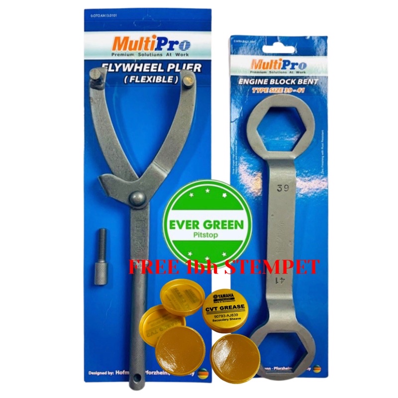 MULTIPRO Paket Treker Tahanan CVT + Kunci Kopling 39 - 41 + FREE 1bh Stempet Grease Tracker / Trecke