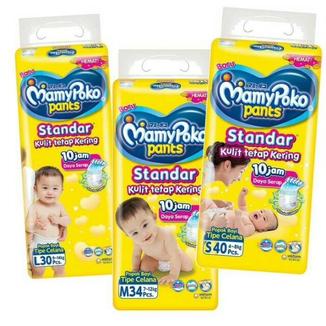 Pampers Mamy Poko Pants Standar S40/M34/L30