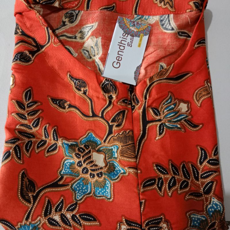 daster batik kelelawar jumbo XXXL LD 140 busui, bahan rayon super tebal dan adem busui-Lowo batik oren