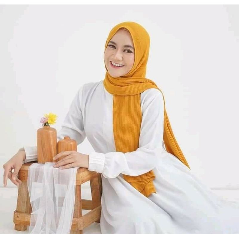 KERUDUNG PASHMINA FULL PLISKET / PASHMINA PLISKET