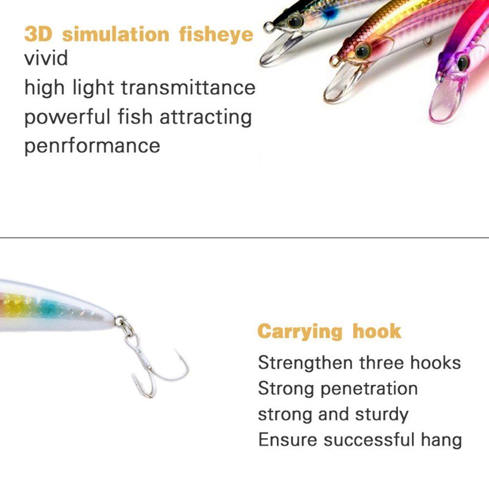 Suyo Umpan Ikan Kecil Tenggelam Multicolor Crankbaits Tackle Umpan Casting Panjang Bermanfaat