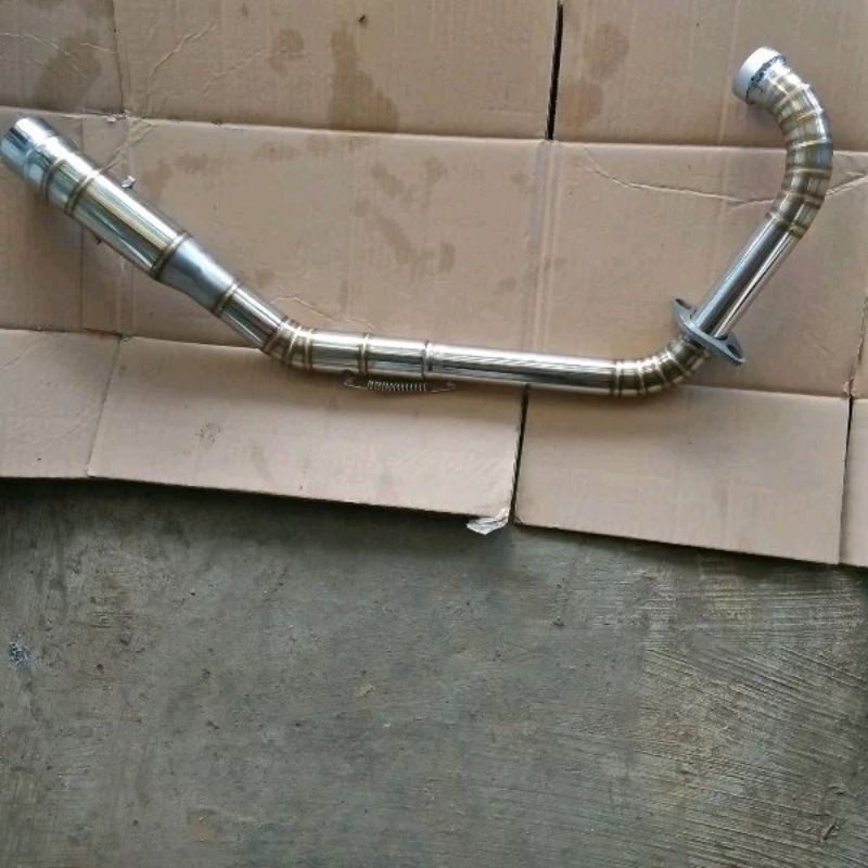 Leher header pipa knalpot racing vixion model roadrace